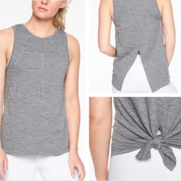 Athleta Grey Open Back Sleeveless Active Tank Top - Medium - Picture 1 of 14
